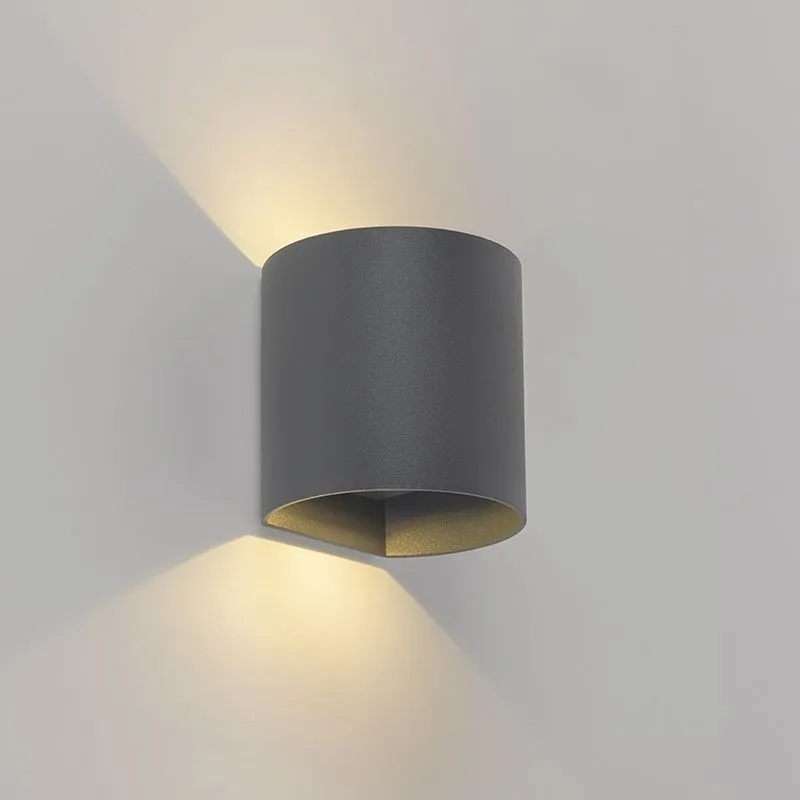 Applique moderne anthracite avec LED ronde - Evi
