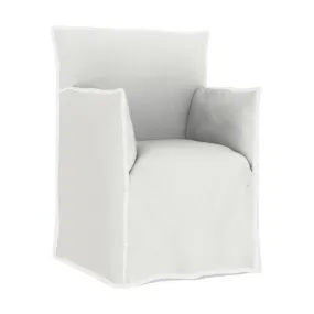 Chaise de jardin avec accoudoirs en tissu blancGhost Out 25