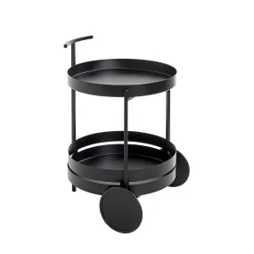 Desserte ronde double plateau noir mat | 3 Suisses