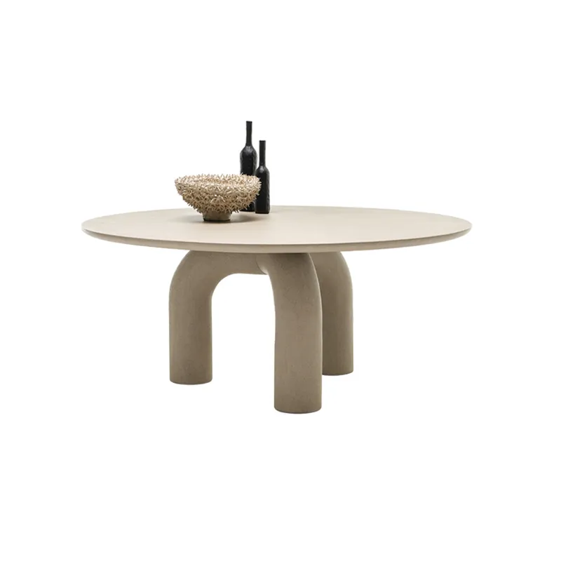 Dining Table     ELEPHANTE Ronde Gris texturé           MOGG