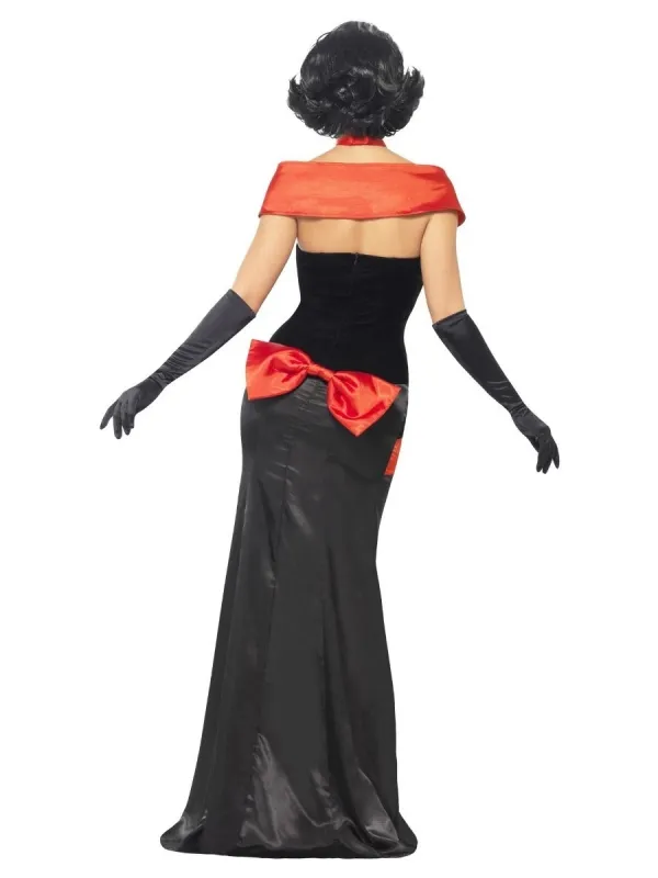 Déguisement vampire glamour femme rouge et noir