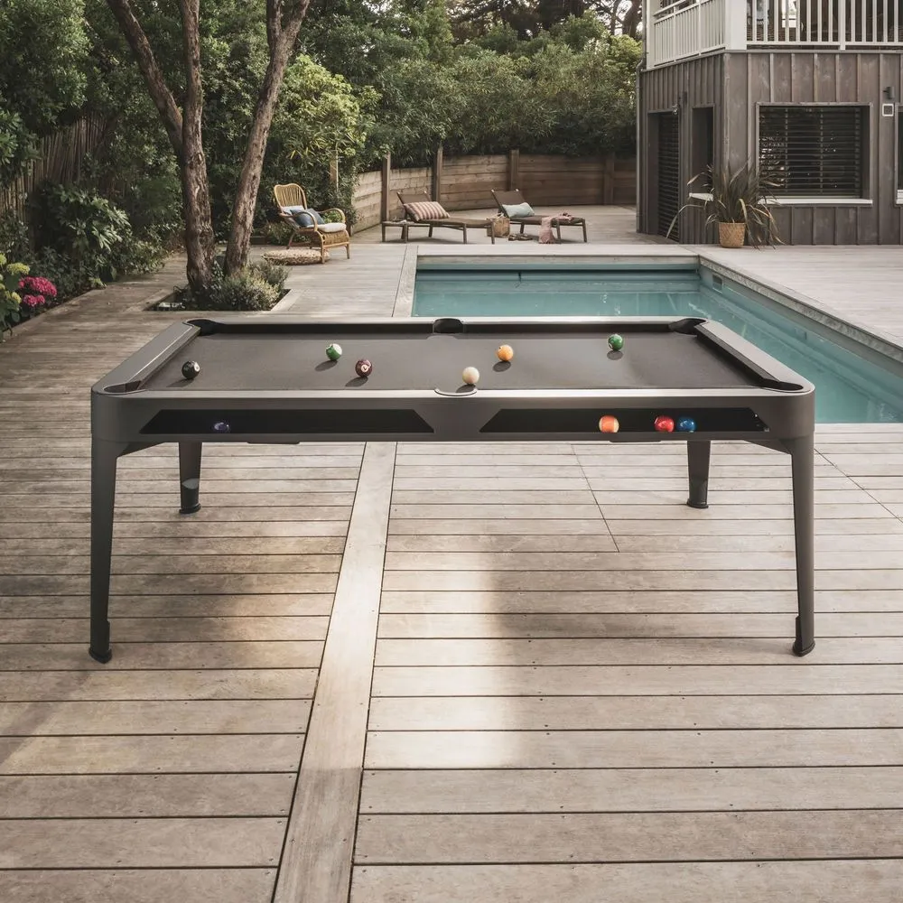 Hyphen outdoor pool table - dark grey / dark grey cloth