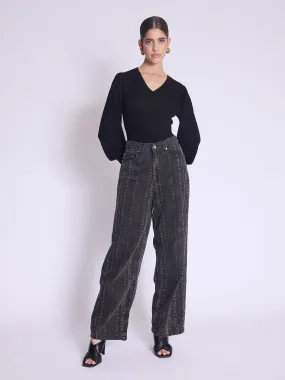 Jean ATLANTA | Jean droit effet liane noir