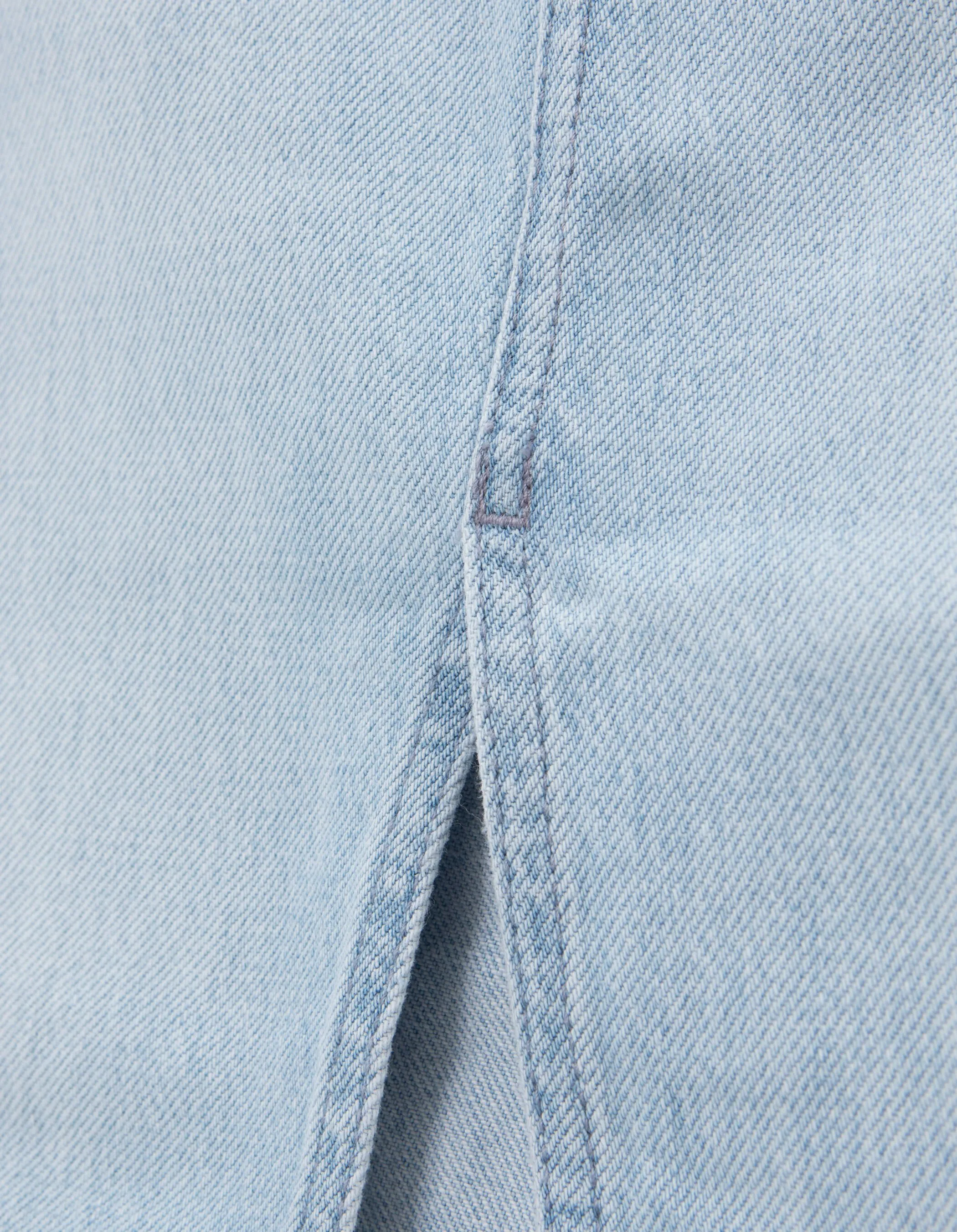 Jupe midi en jean light blue coton bio Femme
