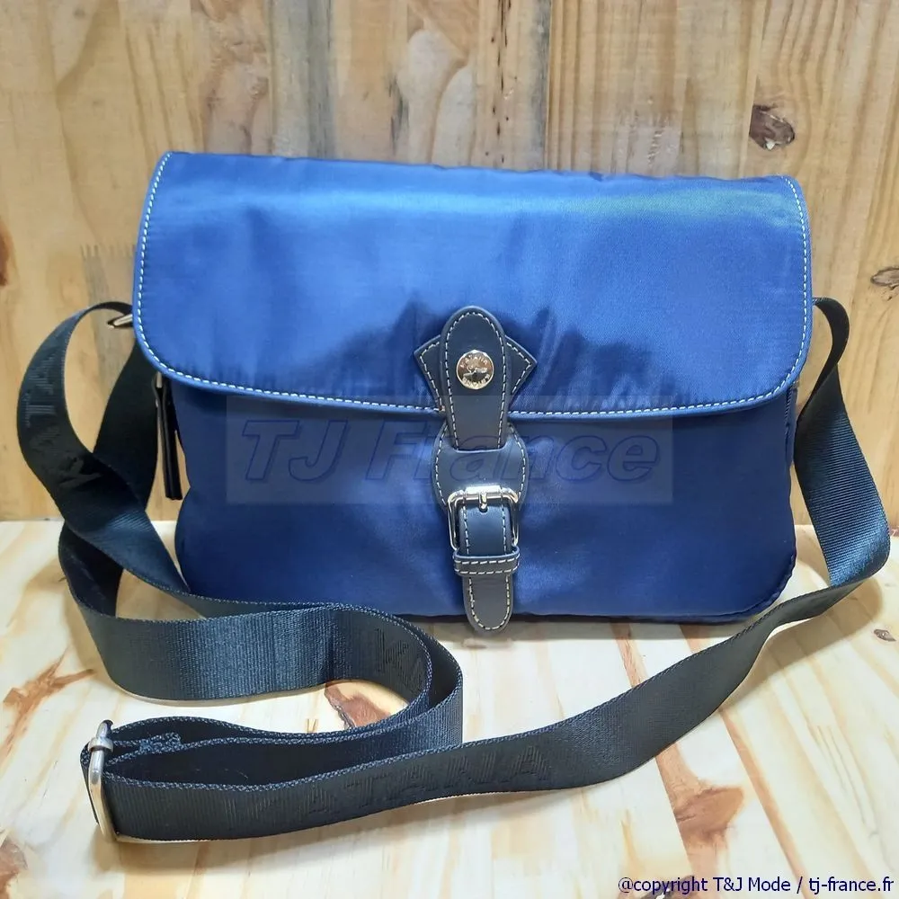 Katana Paris besace femme en nylon garni croûte de cuir de vachette