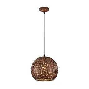 Lampe à suspension ronde vintage vieux cuivre-Frieda