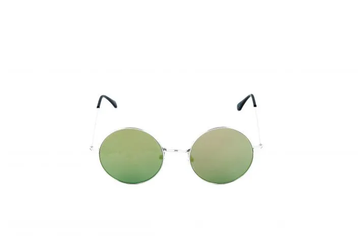 Lunette de Soleil Ronde Verres Miroirs Jaunes