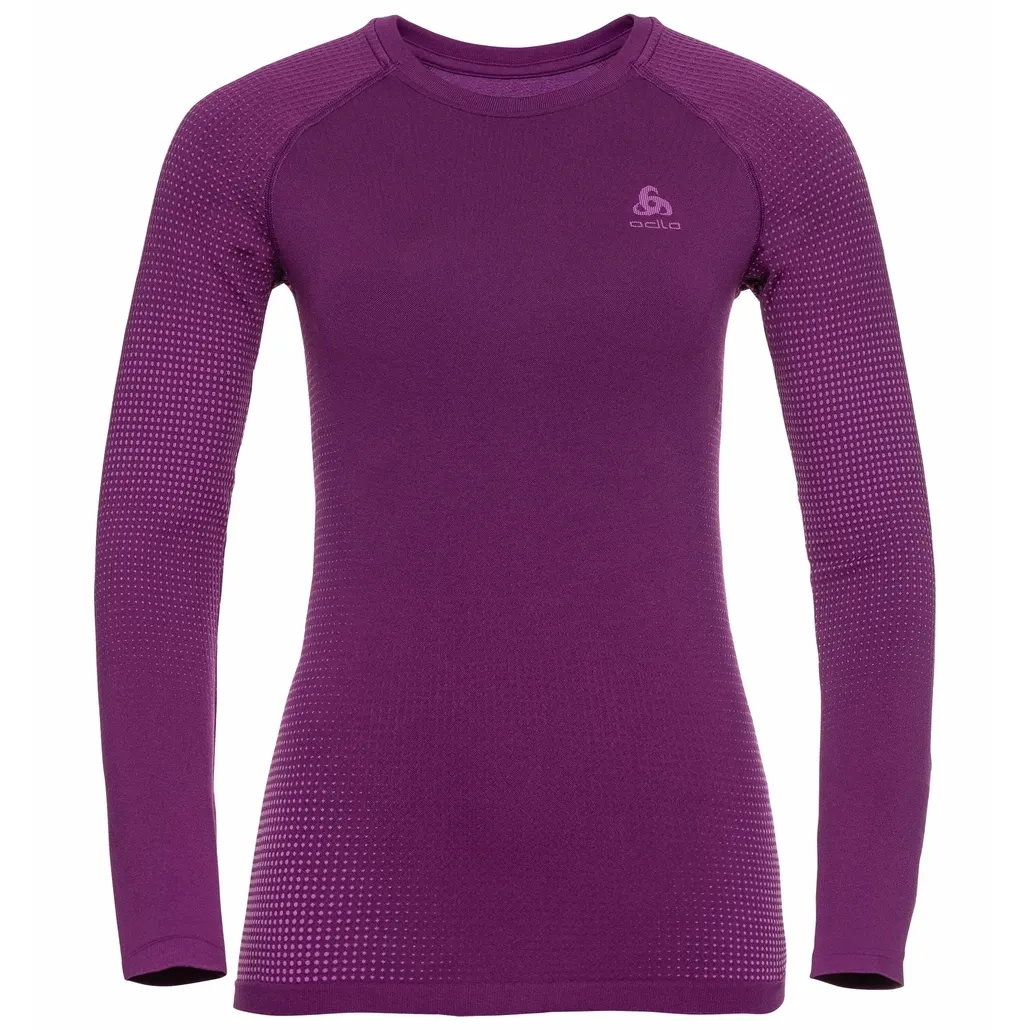 Maillot de Corps Odlo Women BL Top Crew Neck LS Performance Warm Eco Charisma Purple Cactus Flower