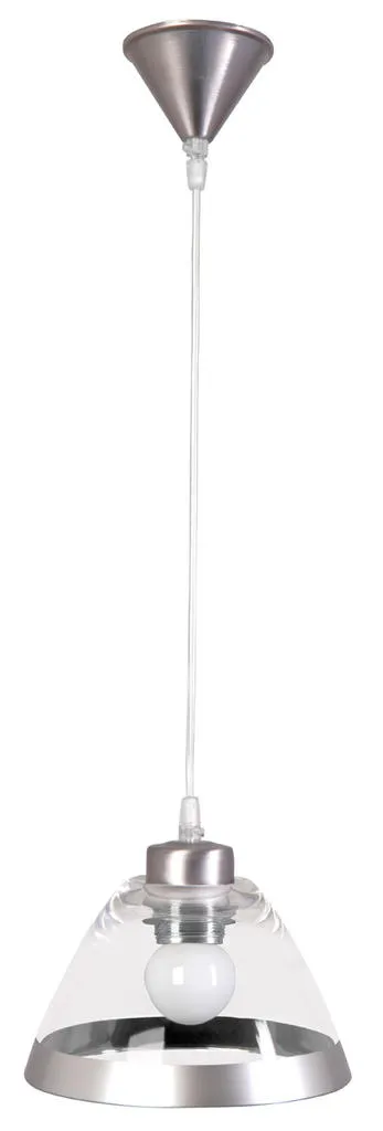Suspension design Ryckaert Transparente ronde bord argentée Laiton massif