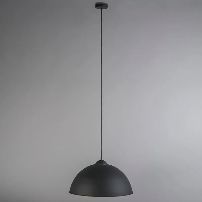 Suspension ronde 50cm noir avec intérieur doré - Magna