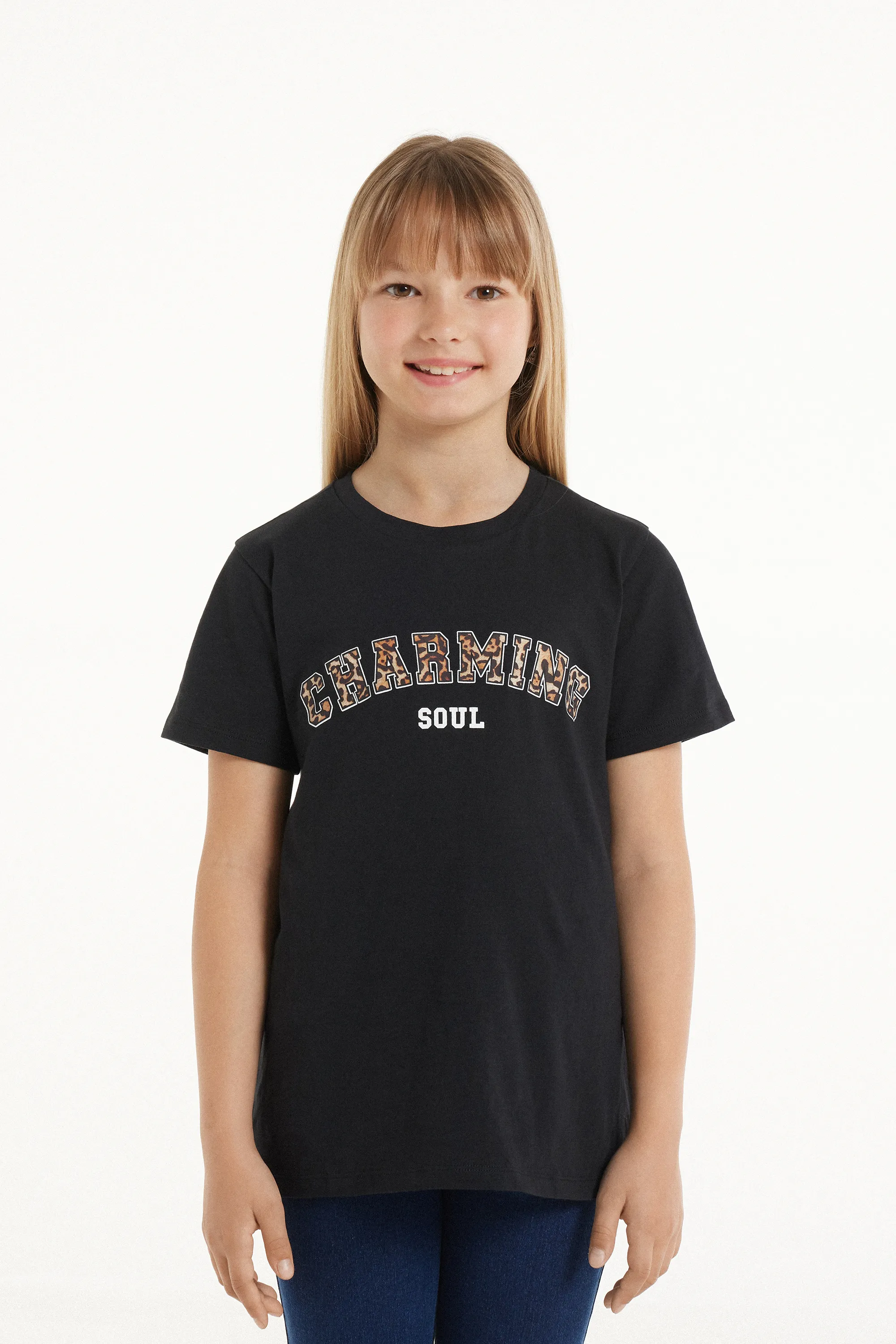 T-shirt Ras-du-cou en Coton avec Imprimé - Tezenis
