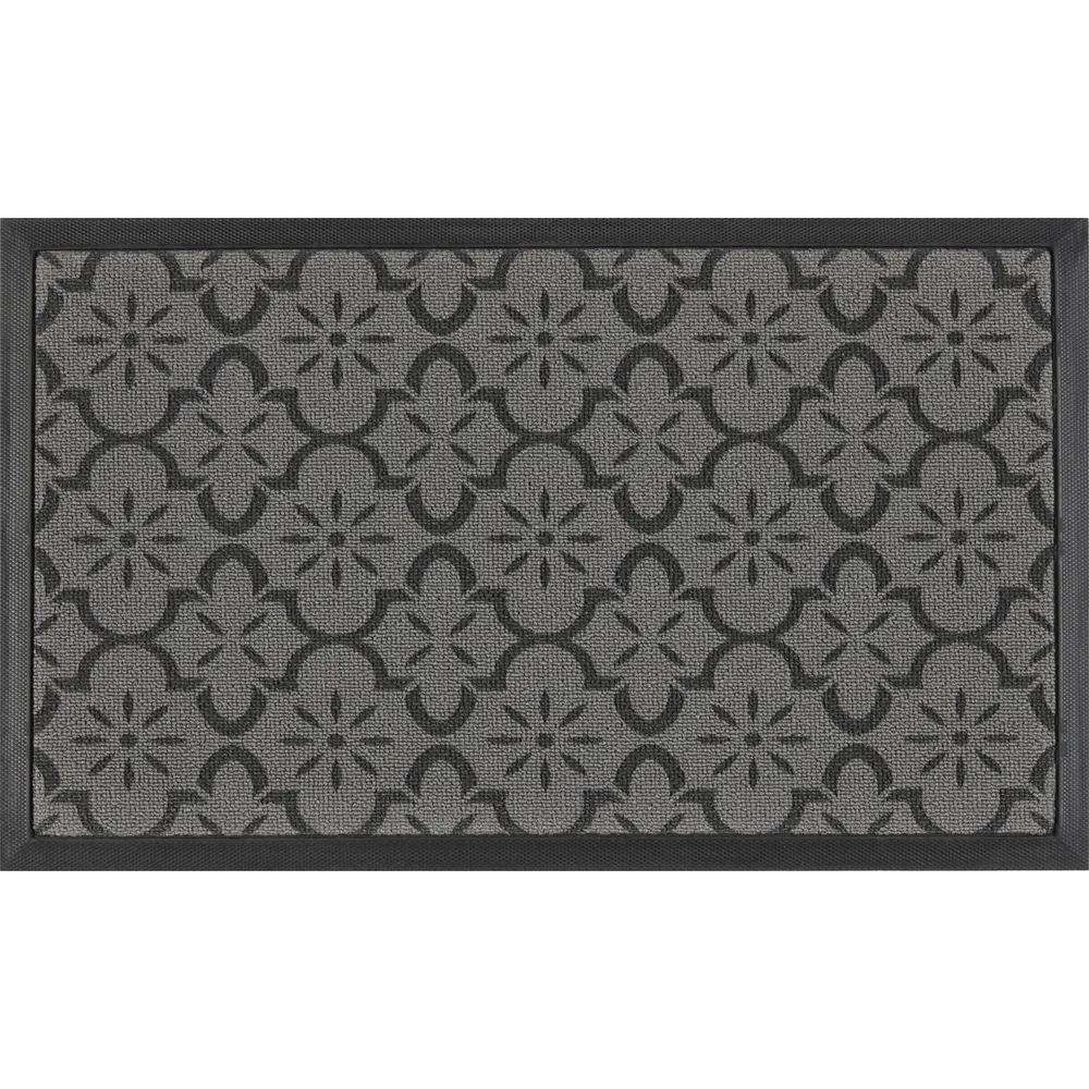 Tapis Gien antidérapant brossant, coloris gris - L.75xl.45cm