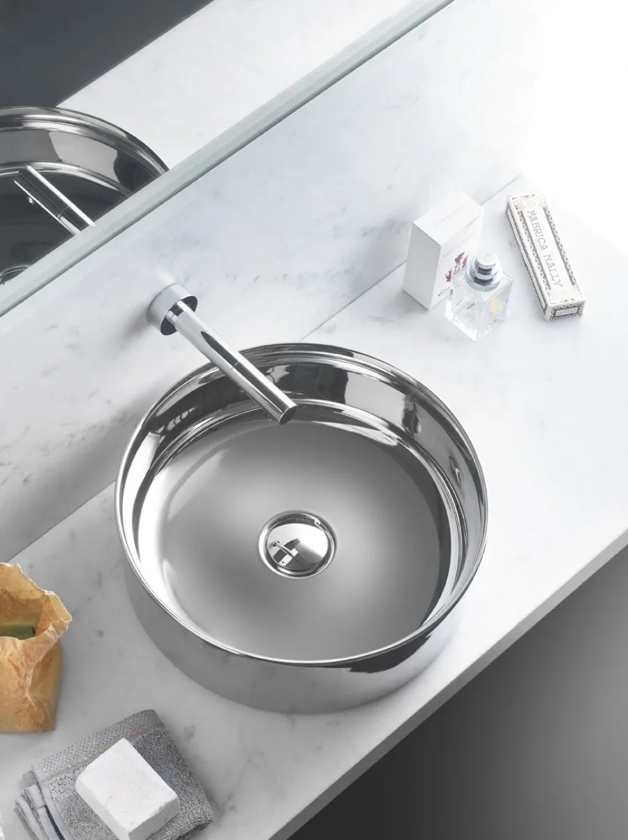 Vasque ronde à poser DINAN 38 Argent | BATHCO