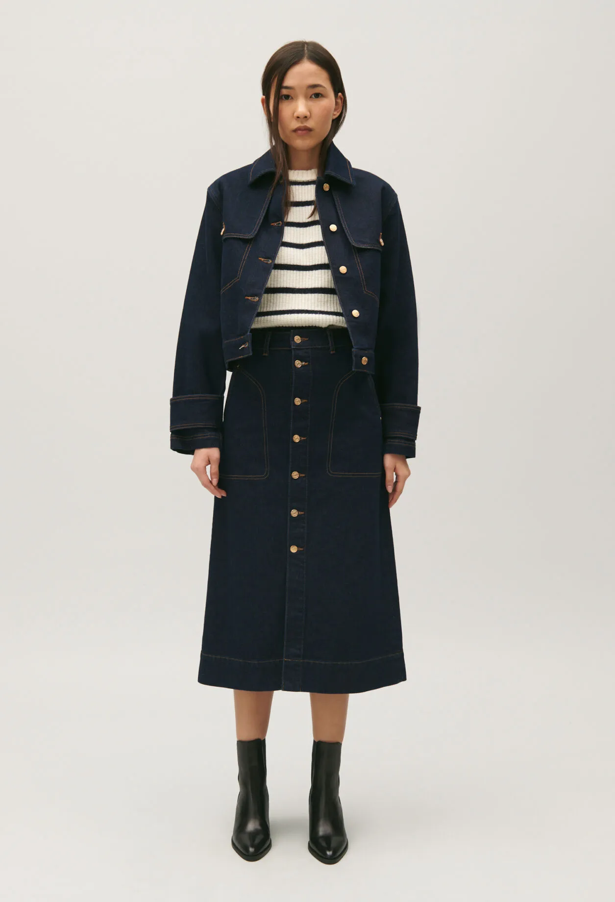 Veste jean bleu brut | Claudie FR