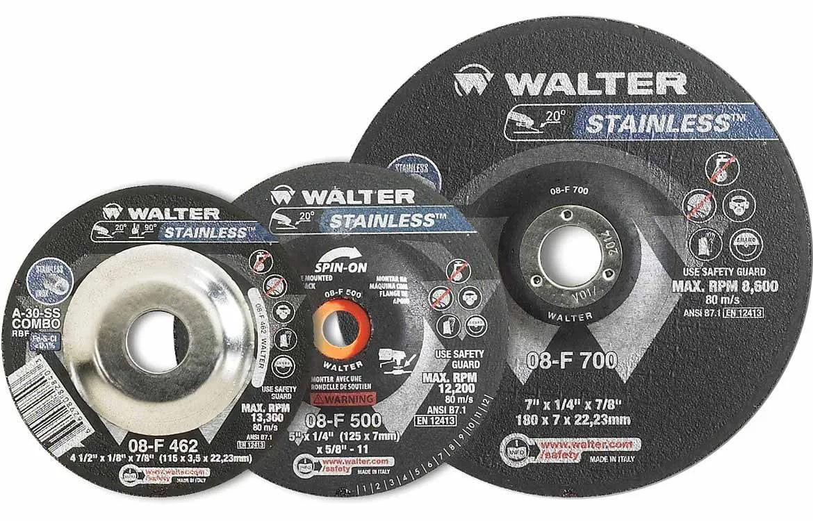 Walter 08F460 Meule à rectifier stainless 4-1/2" x 1/4" x 7/8"